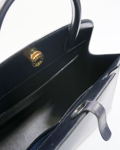 Hermes Vintage Navy Blue Box Calf Dalvi MM
