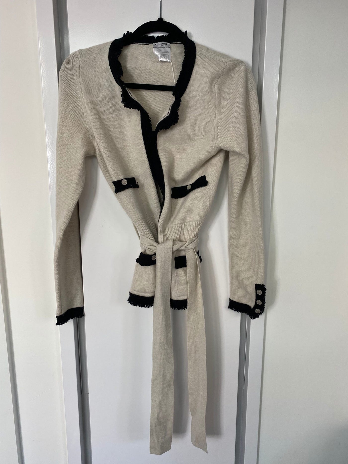 Chanel Vintage Cashmere Tie Sweater