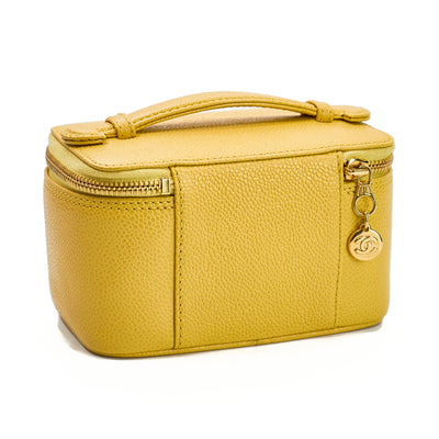 Chanel Vintage Yellow Caviar Mini Vanity