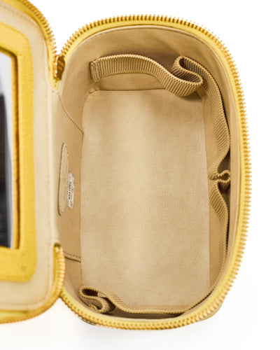 Chanel Vintage Yellow Caviar Mini Vanity