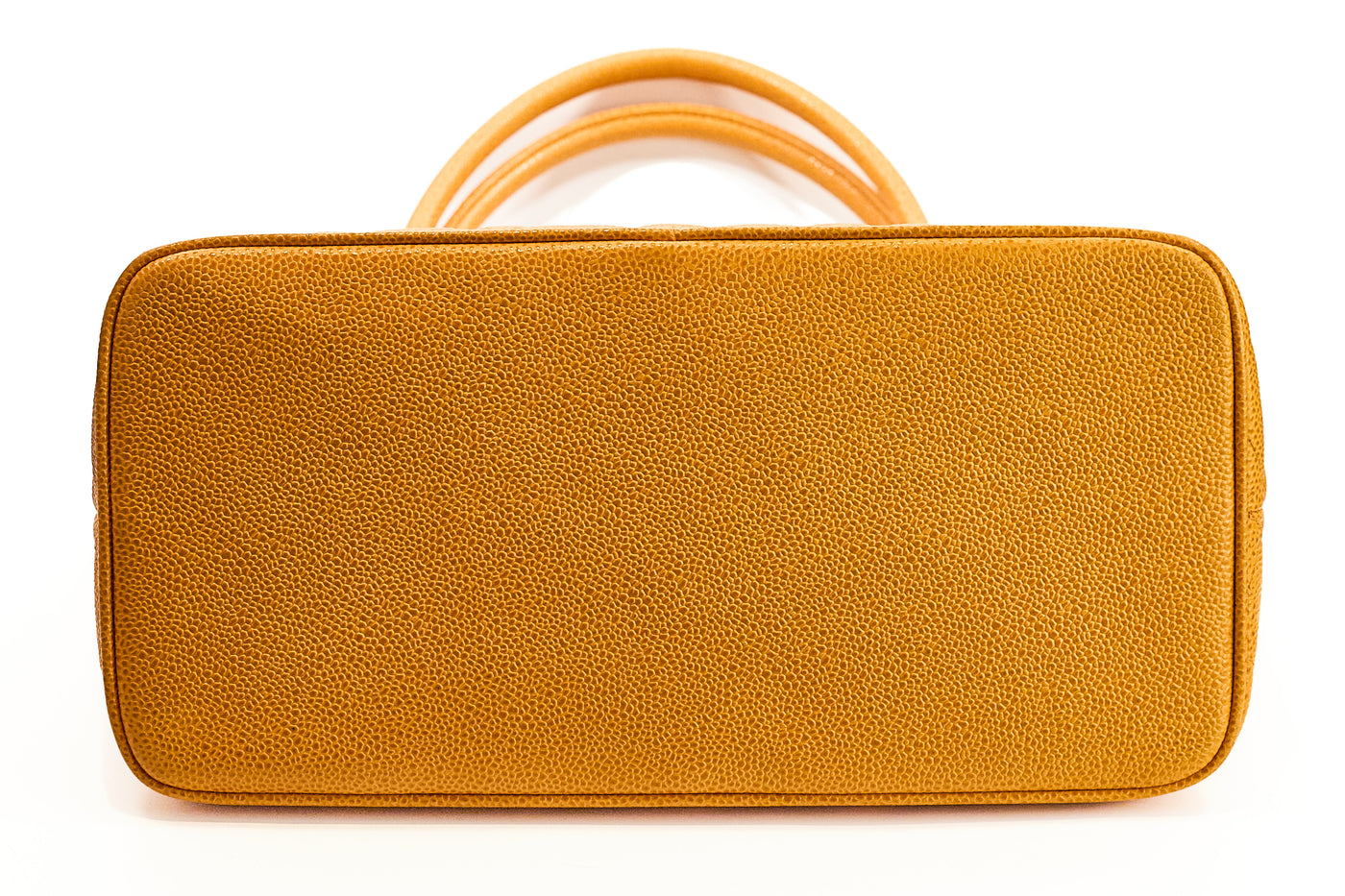 Chanel Vintage Orange Speckled Caviar CC Medallion Tote