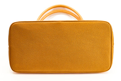 Chanel Vintage Orange Speckled Caviar CC Medallion Tote