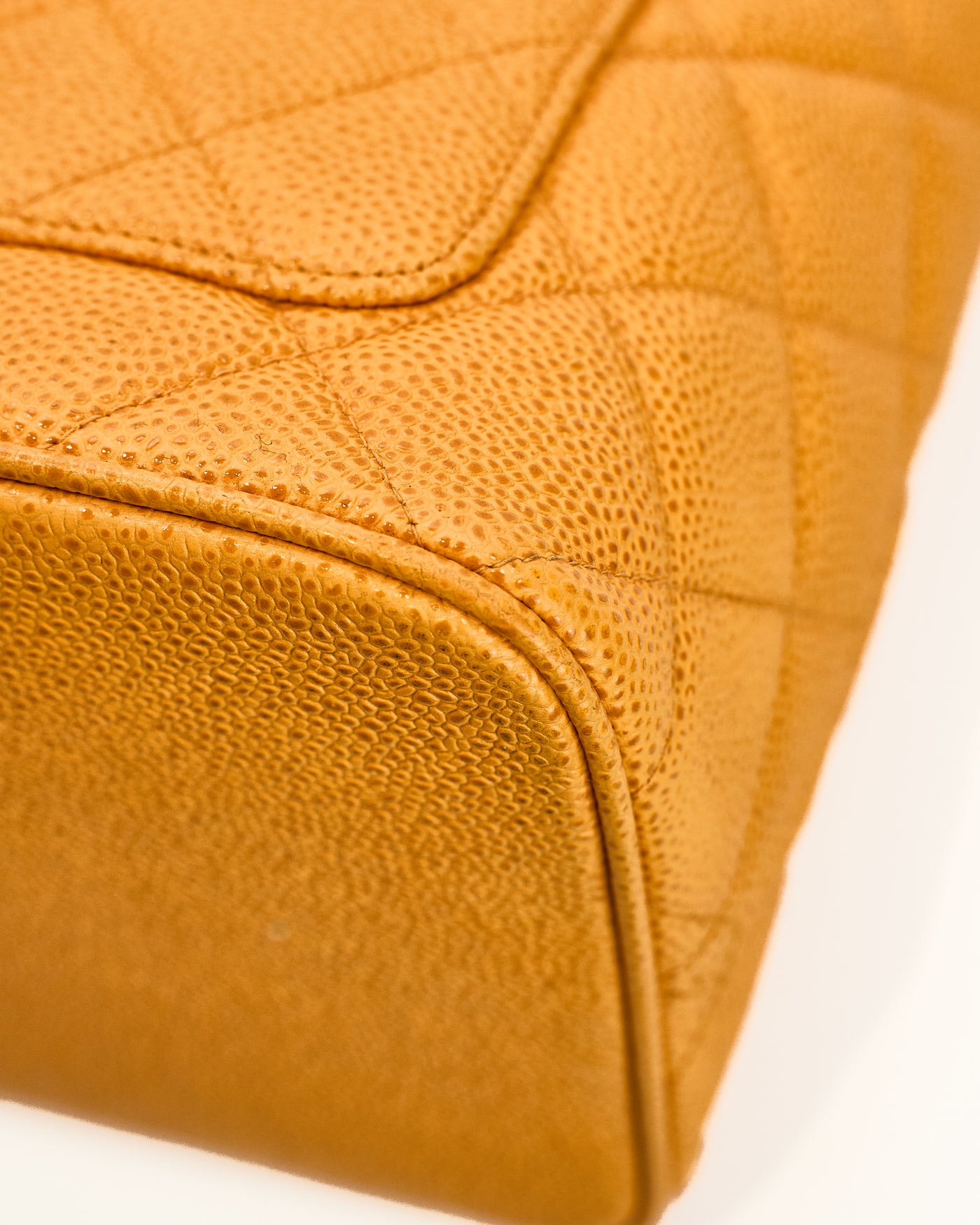 Chanel Vintage Orange Speckled Caviar CC Medallion Tote