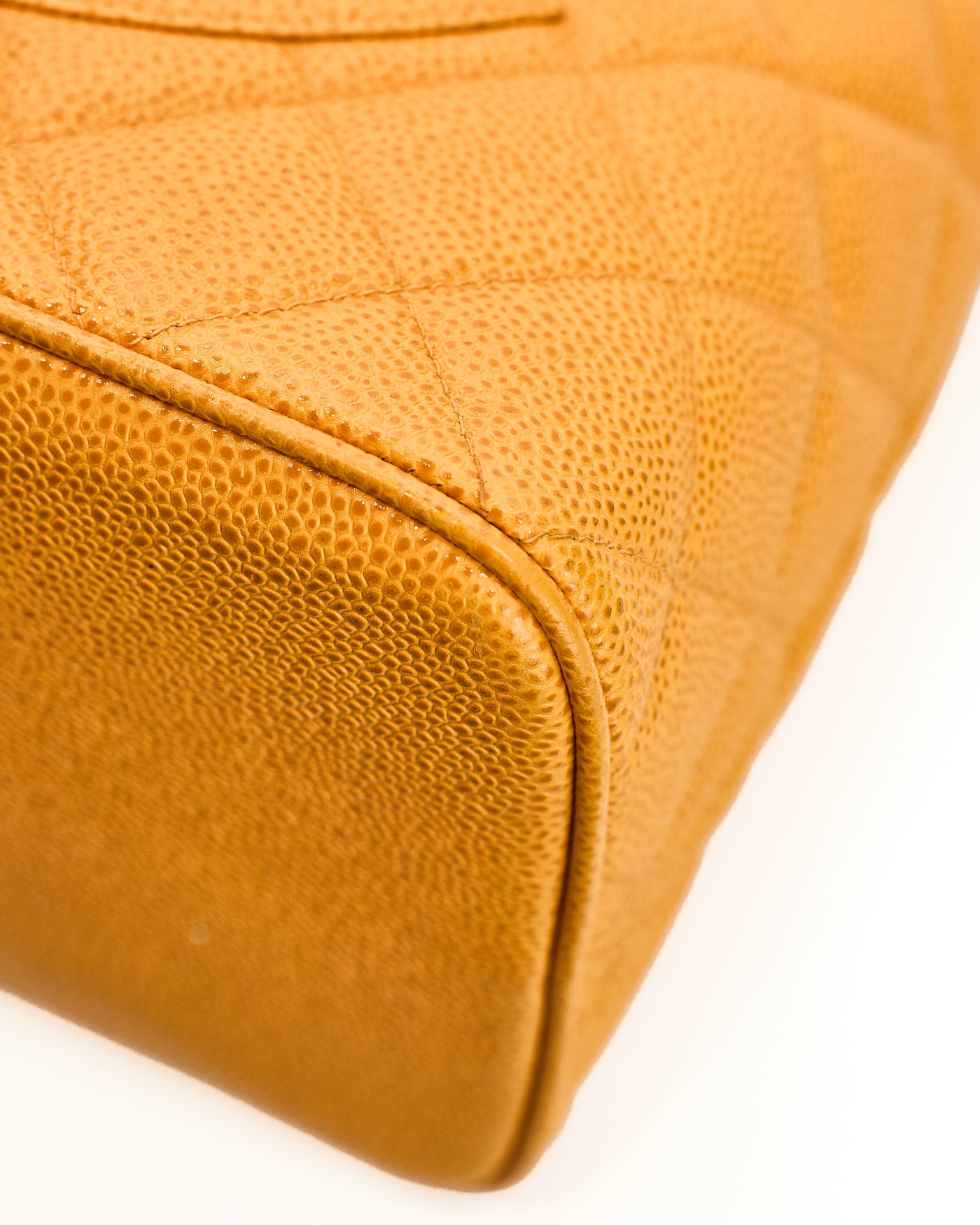 Chanel Vintage Orange Speckled Caviar CC Medallion Tote