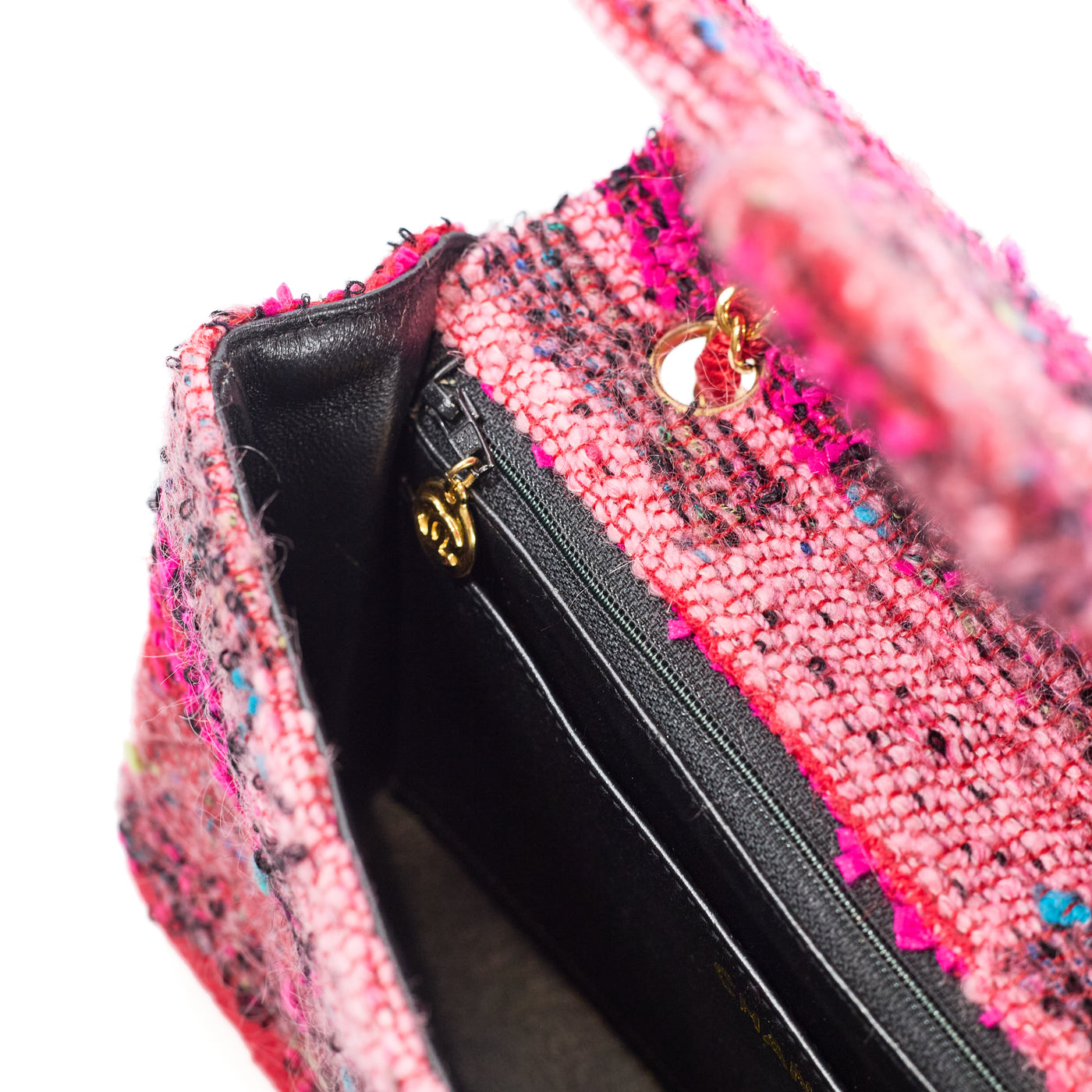 Chanel Rare 1991 Hip Hop Collection Pink Tweed Medium Single Flap