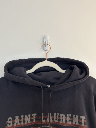Saint Laurent Navy Blue Distressed Hoodie
