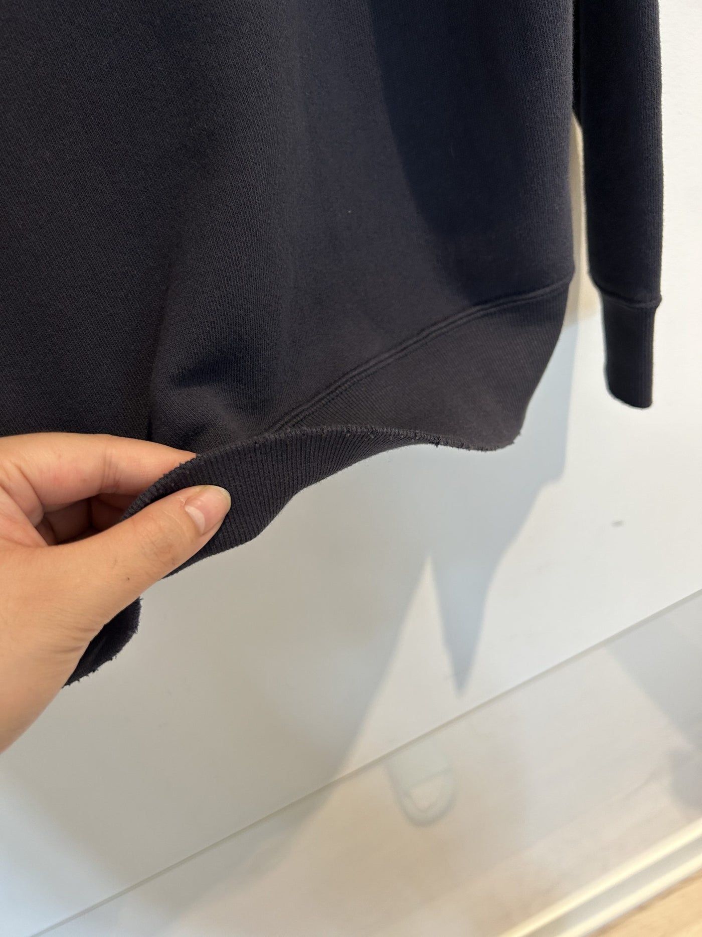 Saint Laurent Navy Blue Distressed Hoodie