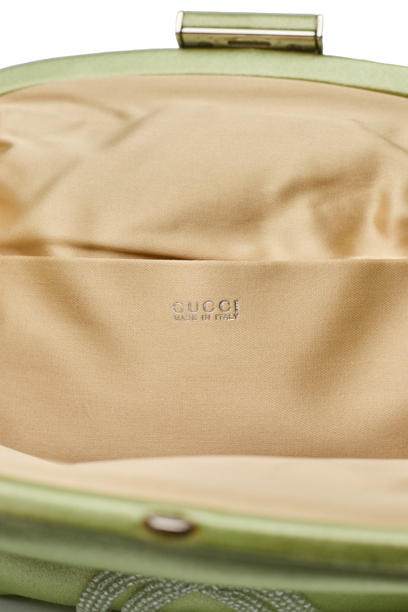 Gucci GG Interlocking Beaded Satin Bag Green