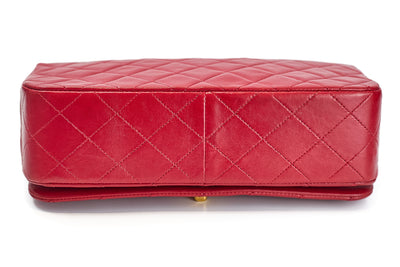 Chanel Vintage Red Lambskin Full Flap