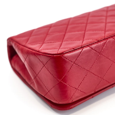 Chanel Vintage Red Lambskin Full Flap