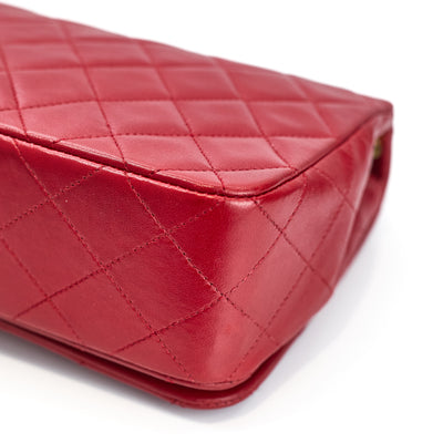 Chanel Vintage Red Lambskin Full Flap