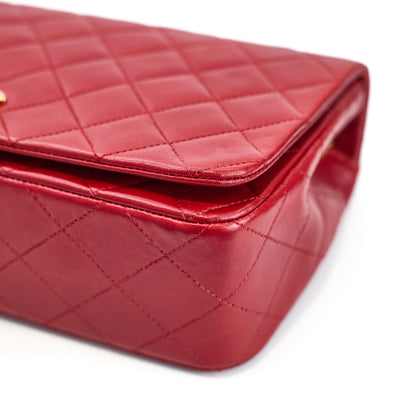 Chanel Vintage Red Lambskin Full Flap