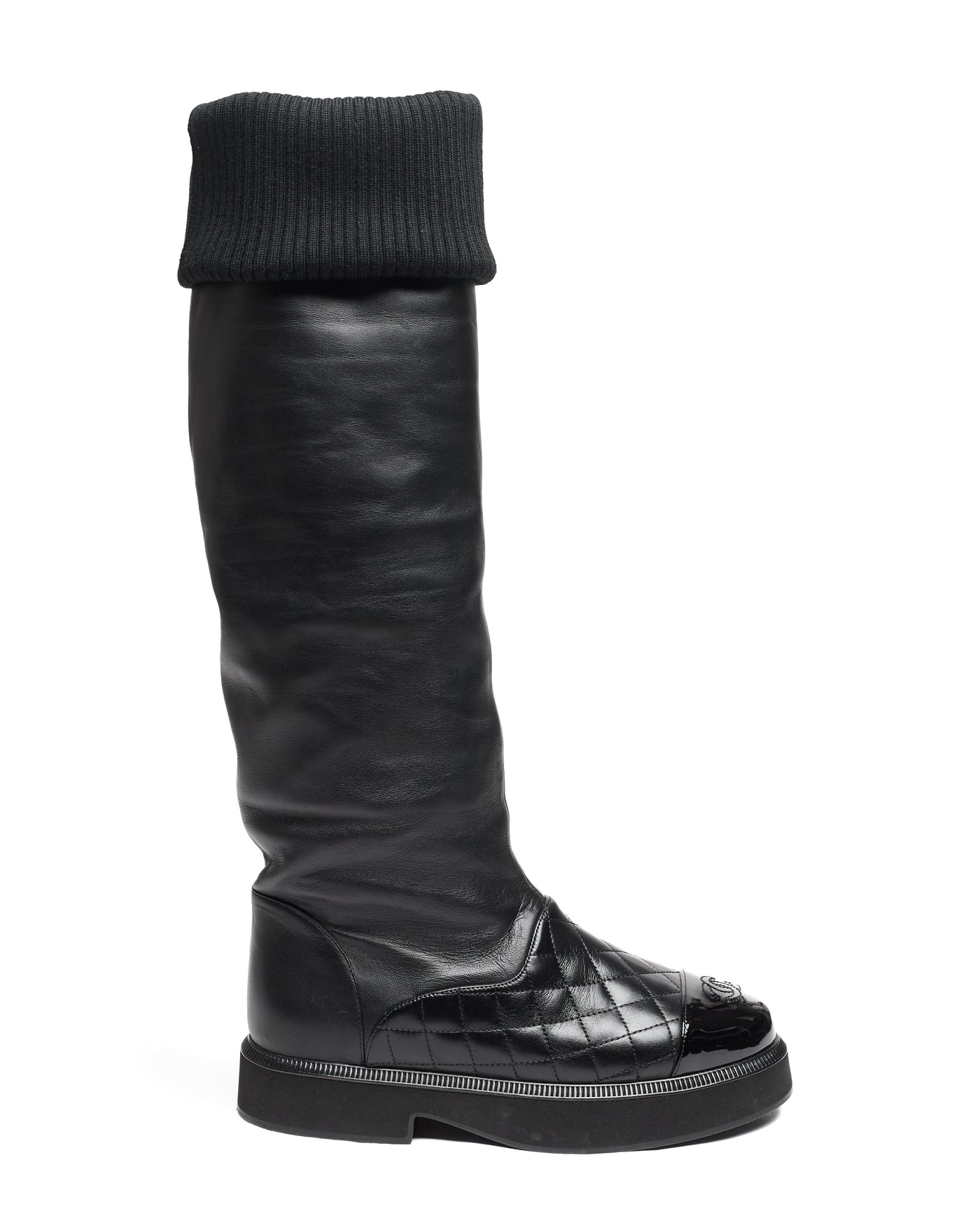Chanel Women's CC Cap Toe Knee High Boots