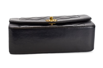 Chanel Vintage Black Lambskin Small Diana