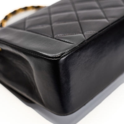 Chanel Vintage Black Lambskin Small Diana