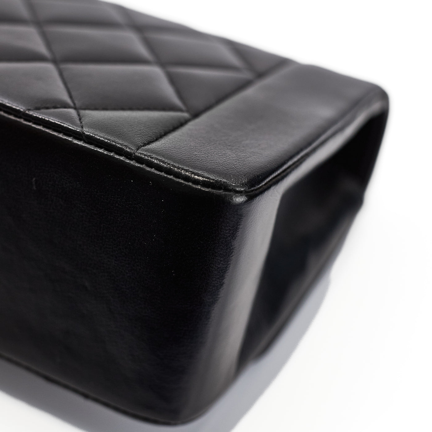 Chanel Vintage Black Lambskin Small Diana