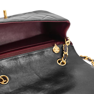 Chanel Vintage Black Lambskin Small Diana