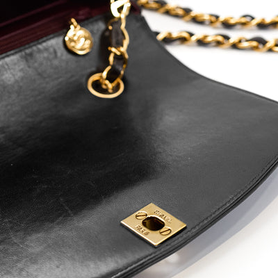 Chanel Vintage Black Lambskin Small Diana