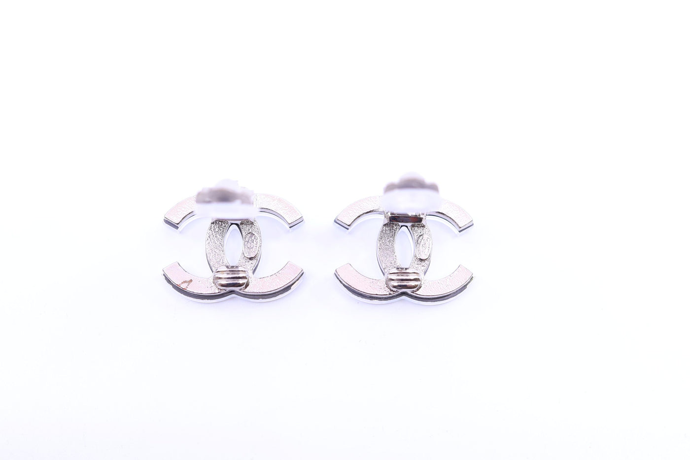Chanel Vintage Mirror CC Logo Earrings