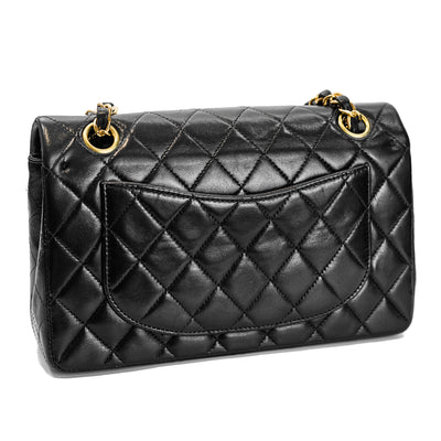 Chanel Vintage Black Lambskin Small Classic Double Flap