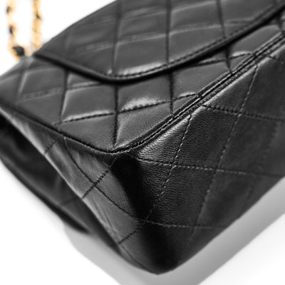 Chanel Vintage Black Lambskin Small Classic Double Flap