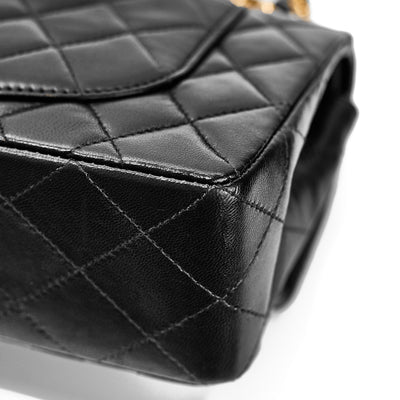 Chanel Vintage Black Lambskin Small Classic Double Flap