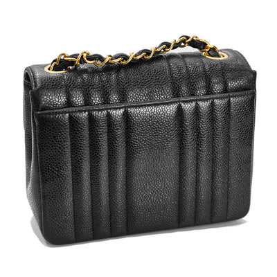 Chanel Rare Vintage Black Caviar Mademoiselle Square Mini 17