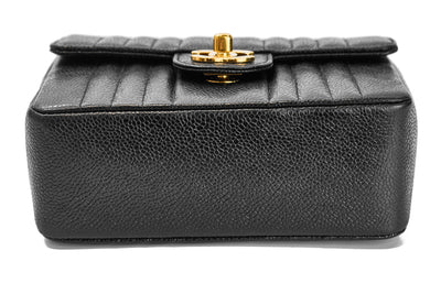 Chanel Rare Vintage Black Caviar Mademoiselle Square Mini 17