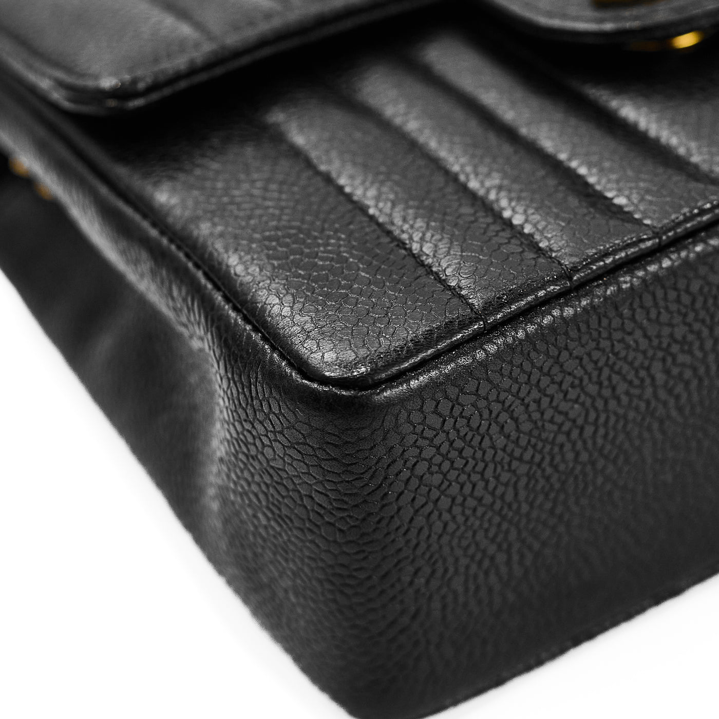 Chanel Rare Vintage Black Caviar Mademoiselle Square Mini 17