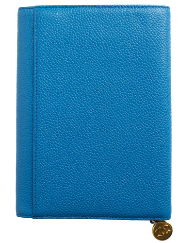 Chanel Vintage Blue Caviar CC Wallet