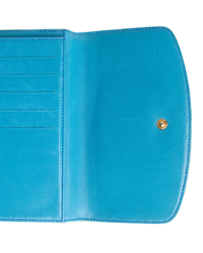 Chanel Vintage Blue Caviar CC Wallet