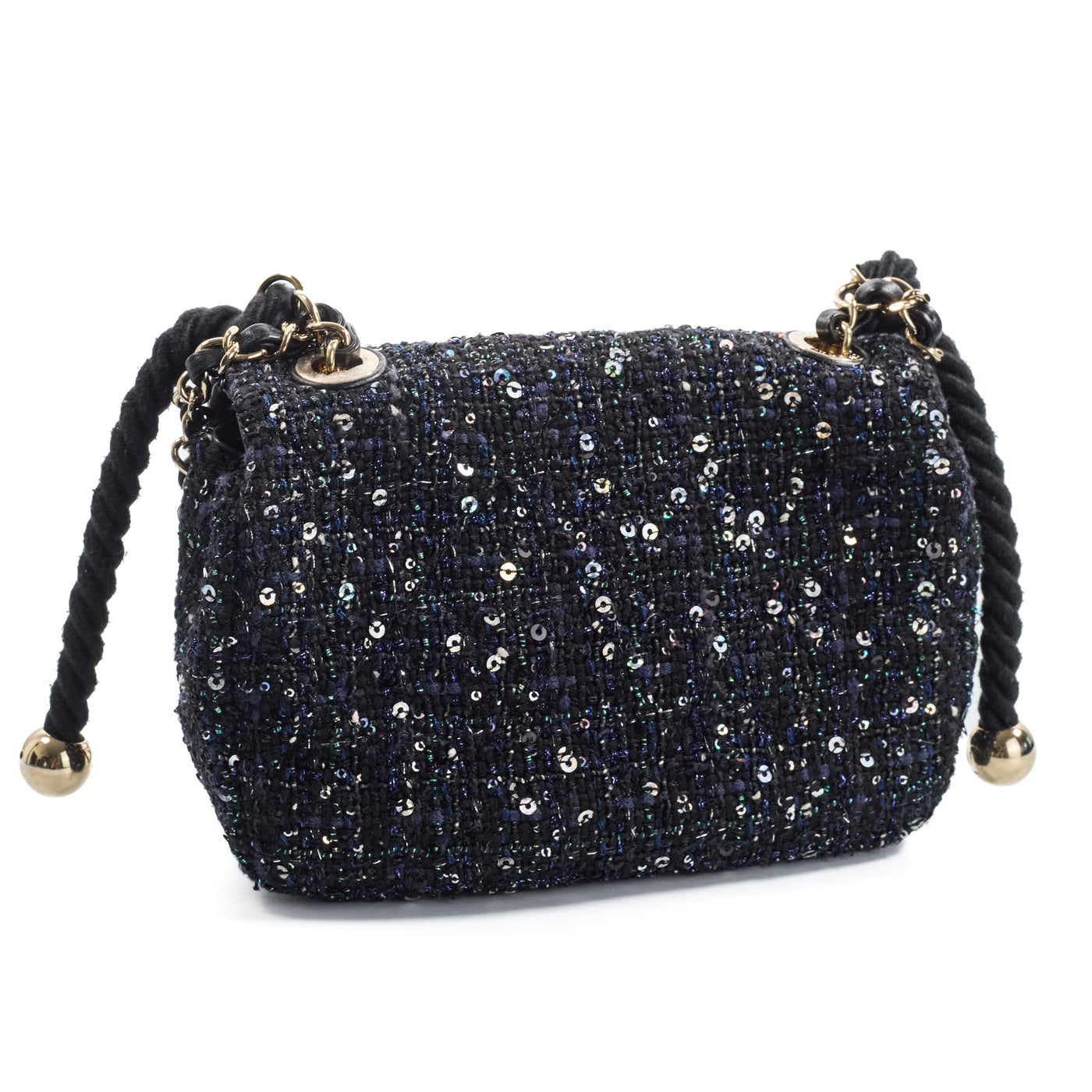 Chanel 2019 Spring/Summer Runway Tweed Pearl Handle Mini Flap Bag