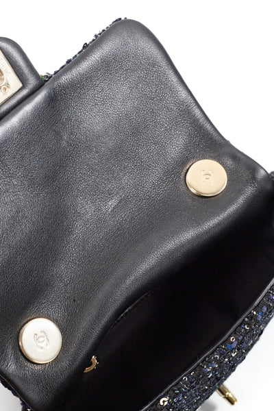 Chanel 2019 Spring/Summer Runway Tweed Pearl Handle Mini Flap Bag