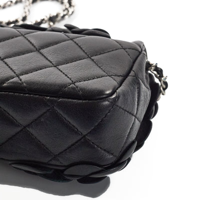 Chanel Black Camellia Mini Rectangular Flap Bag