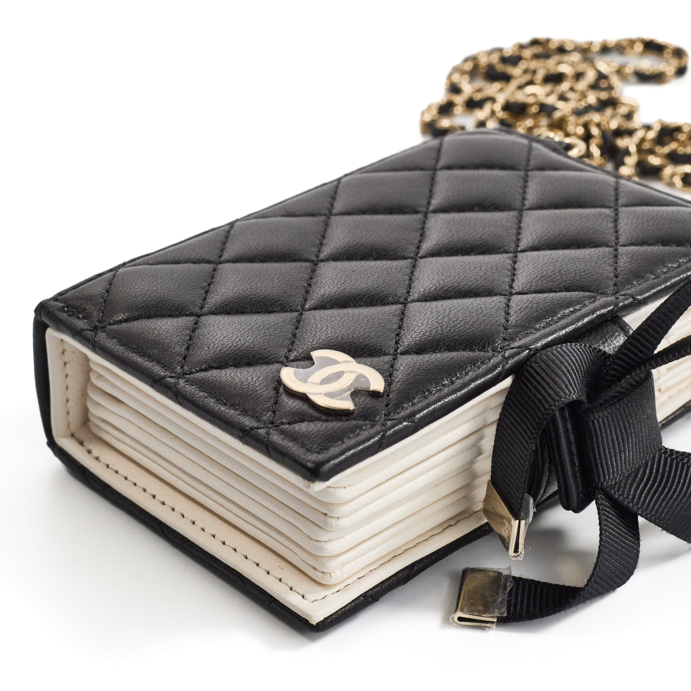 Chanel Book Card Holder with Chain