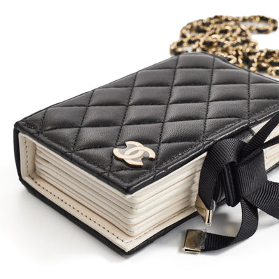 Chanel Book Card Holder with Chain