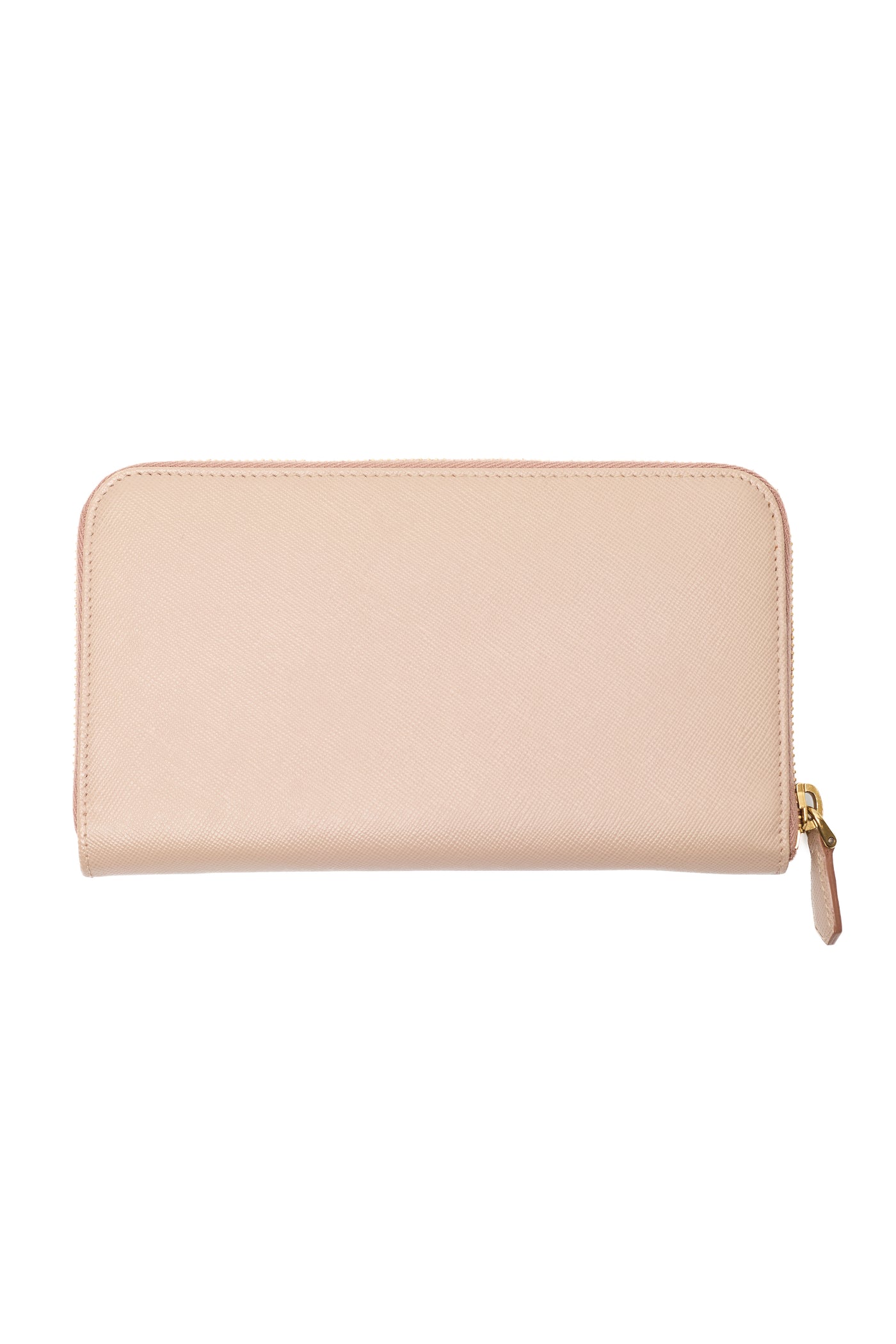 Prada Beige Saffiano Leather Long Zippy Wallet