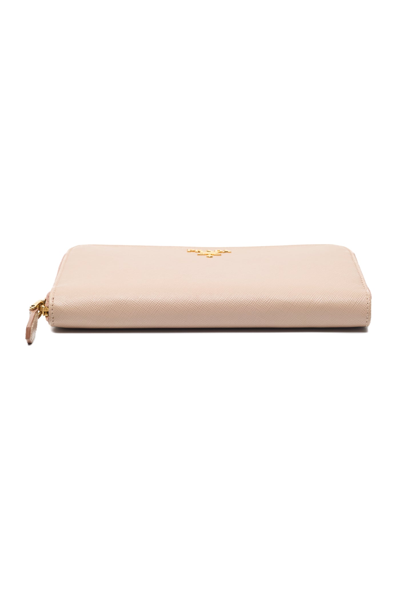 Prada Beige Saffiano Leather Long Zippy Wallet