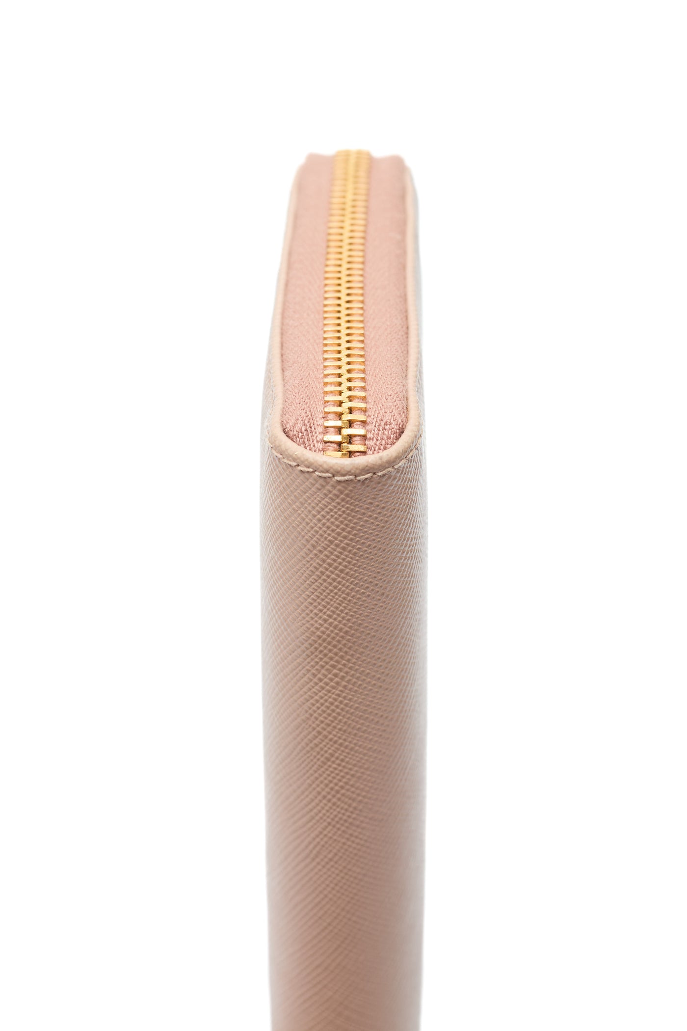 Prada Beige Saffiano Leather Long Zippy Wallet