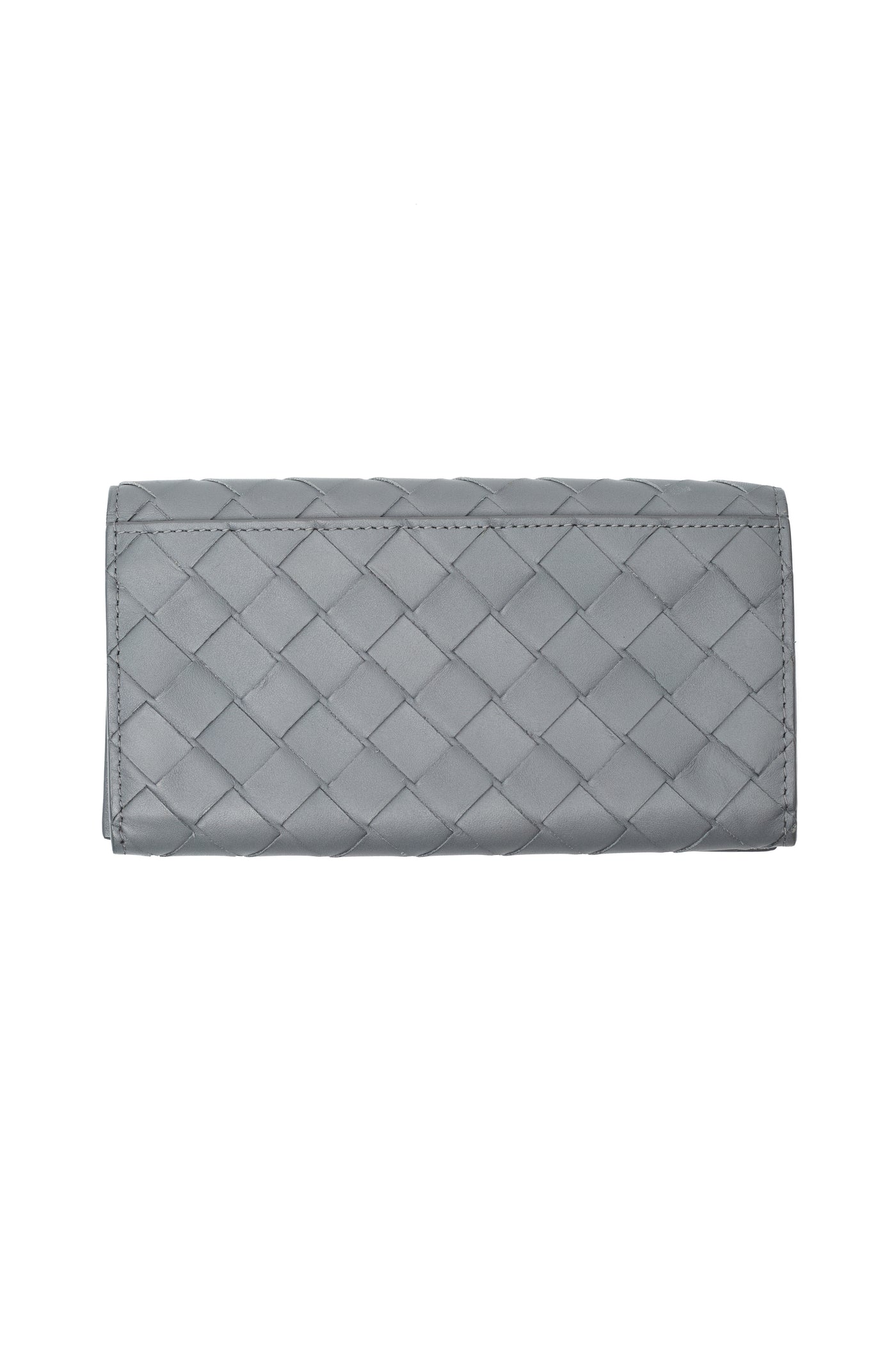 Bottega Veneta Grey Intrecciato Leather Long Wallet