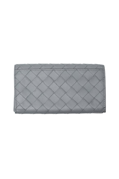 Bottega Veneta Grey Intrecciato Leather Long Wallet