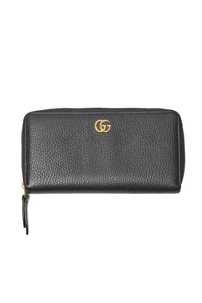 Gucci Black Long Leather Zip Wallet