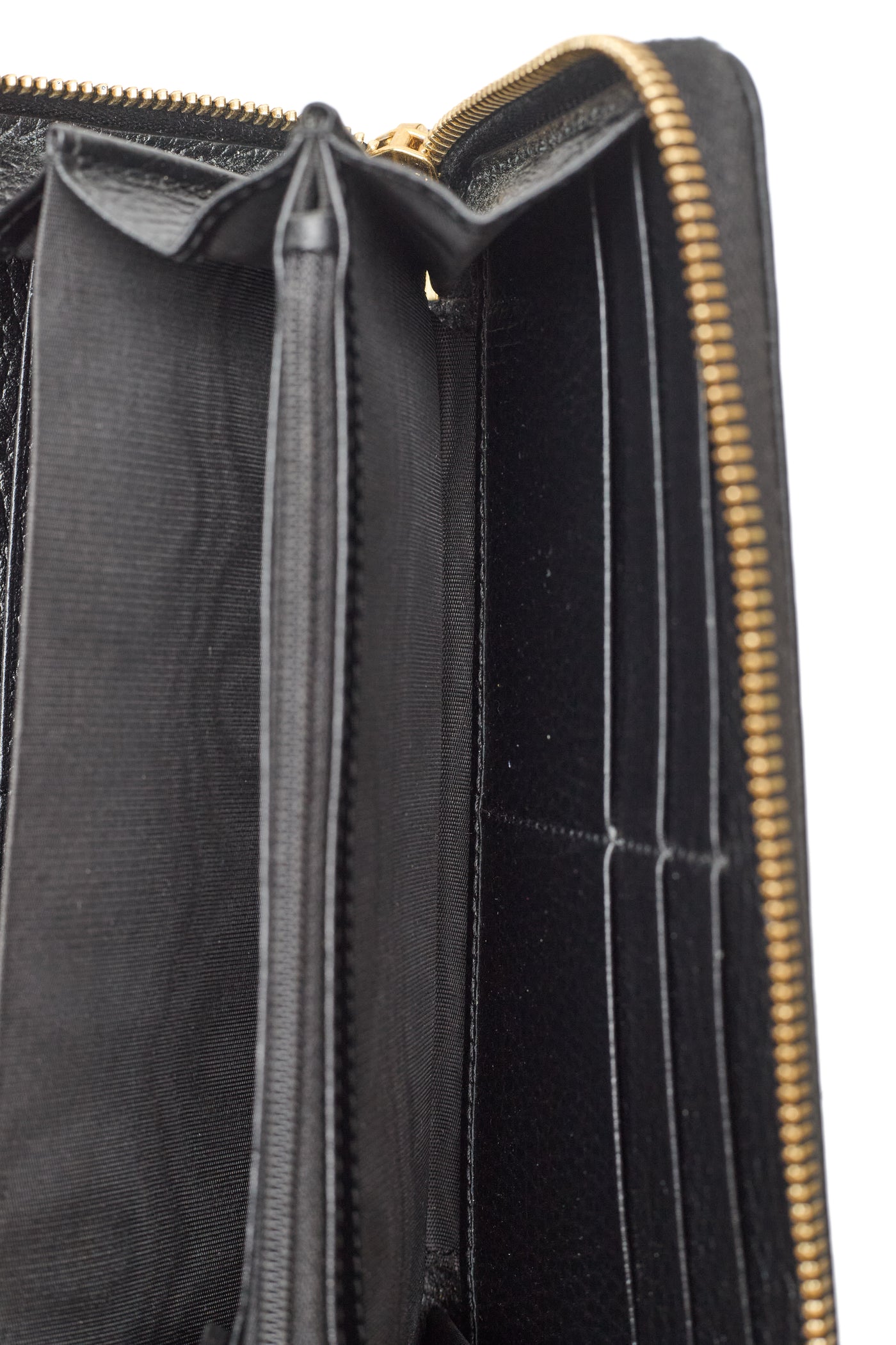 Gucci Black Long Leather Zip Wallet