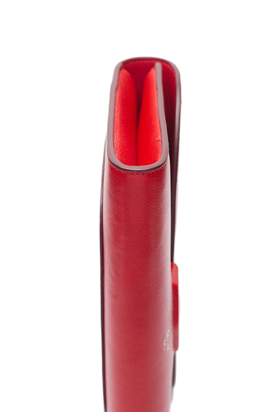 Celine Red Calfskin Trotteur Clutch