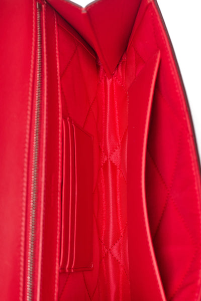 Celine Red Calfskin Trotteur Clutch
