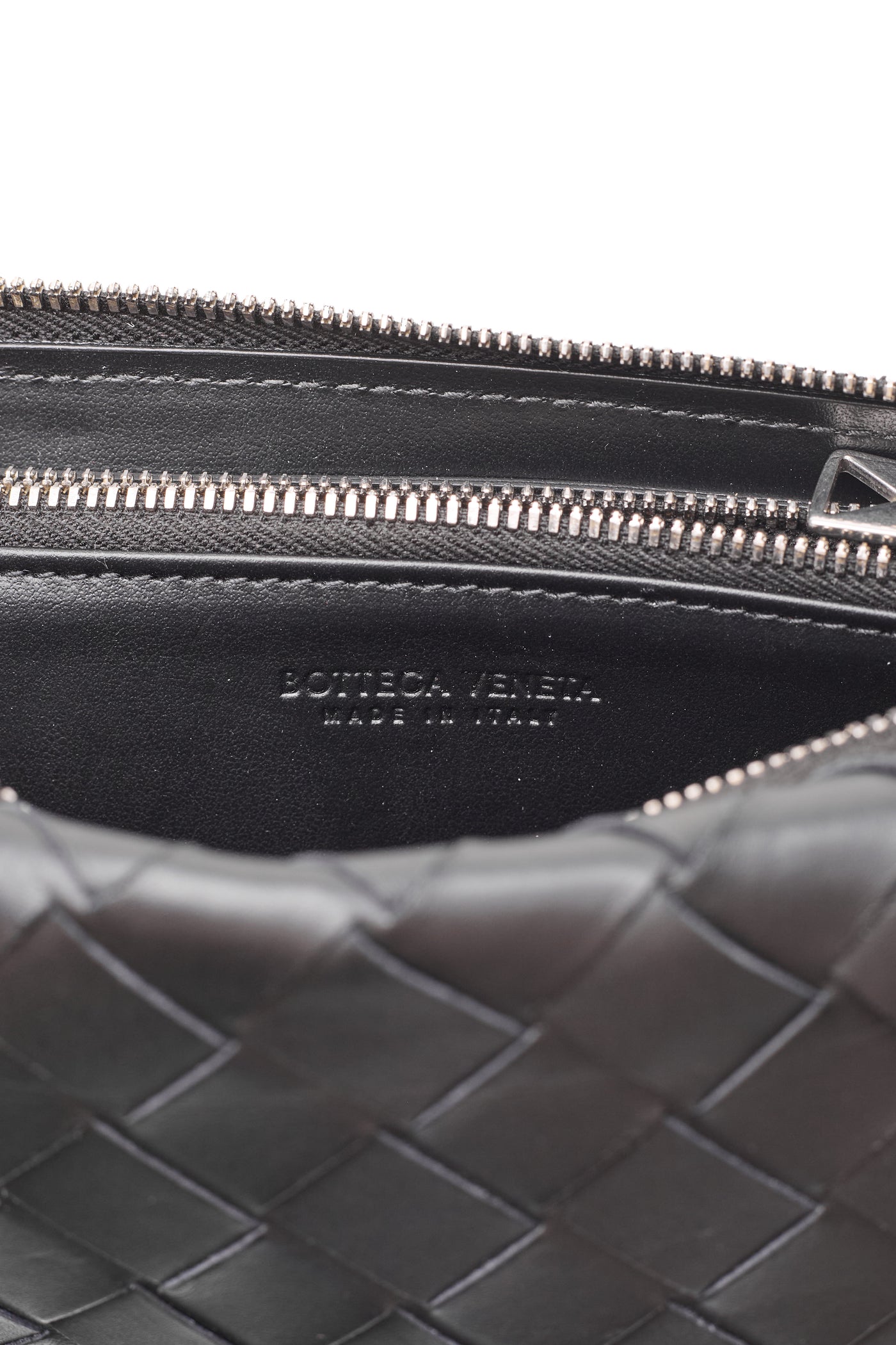 Bottega Veneta Black Intrecciato Leather SHW Long Wallet