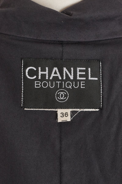 Chanel Vintage Charcoal Trench Coat