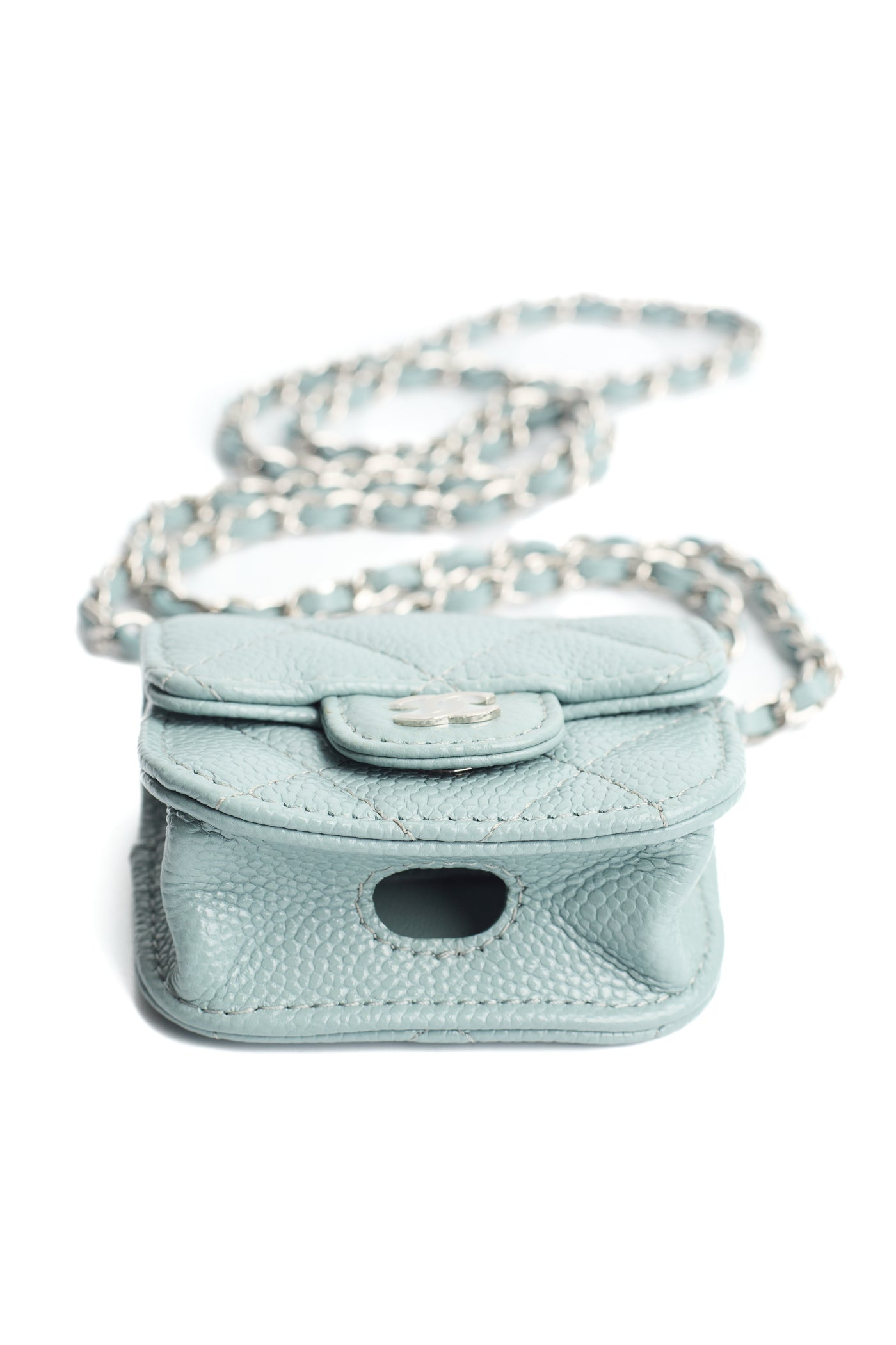 Chanel Blue Caviar Airpod Pro Case on Chain