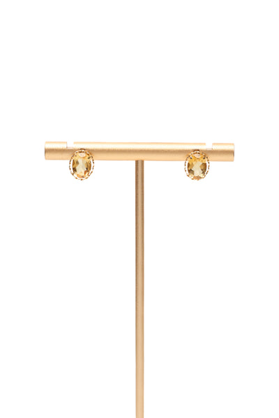 Citrine Gemstone 18k Gold Earrings