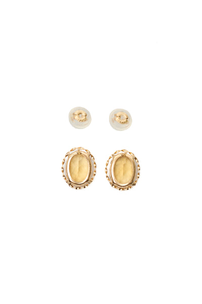 Citrine Gemstone 18k Gold Earrings